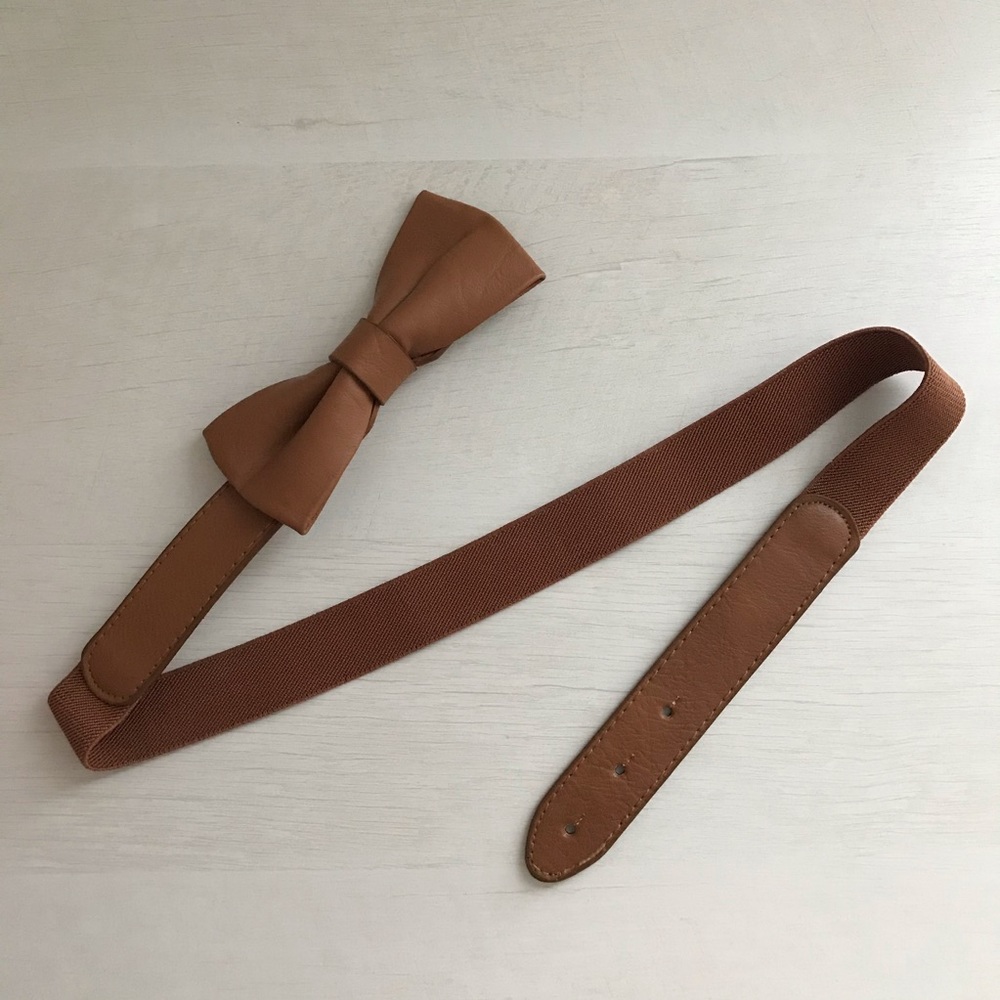 Bow belt elastic cognac